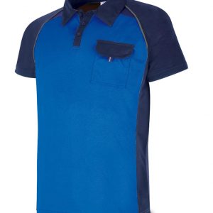 POLO "TÉCNICA" azul marino/azulina poliéster 135 gr. 1288PTMCAAZ