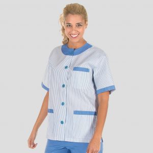 BLUSA SANITARIO UNISEX ABOTONADA VICHY COMBINADA 648000